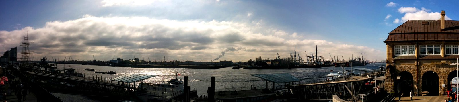 A panorama of the working harbour