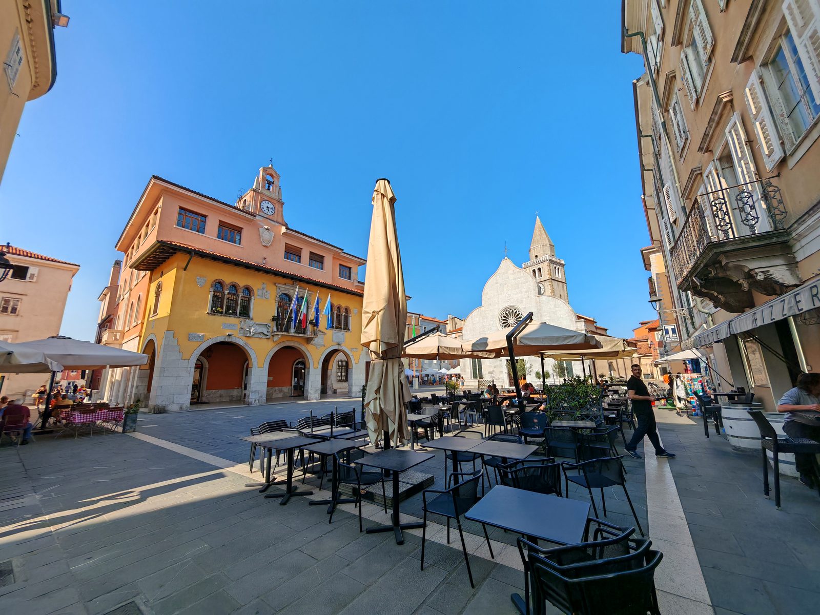 A café on Muggia's square