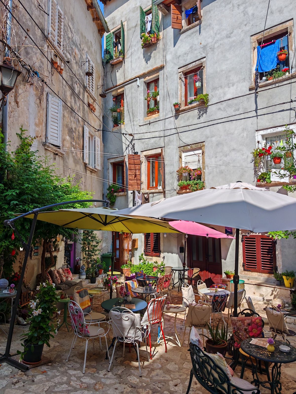 A café terrace in the old town