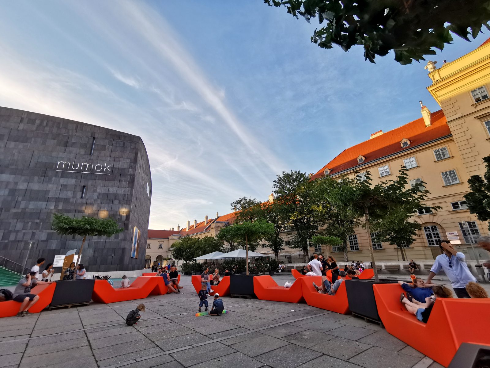 The MuseumsQuartier courtyard