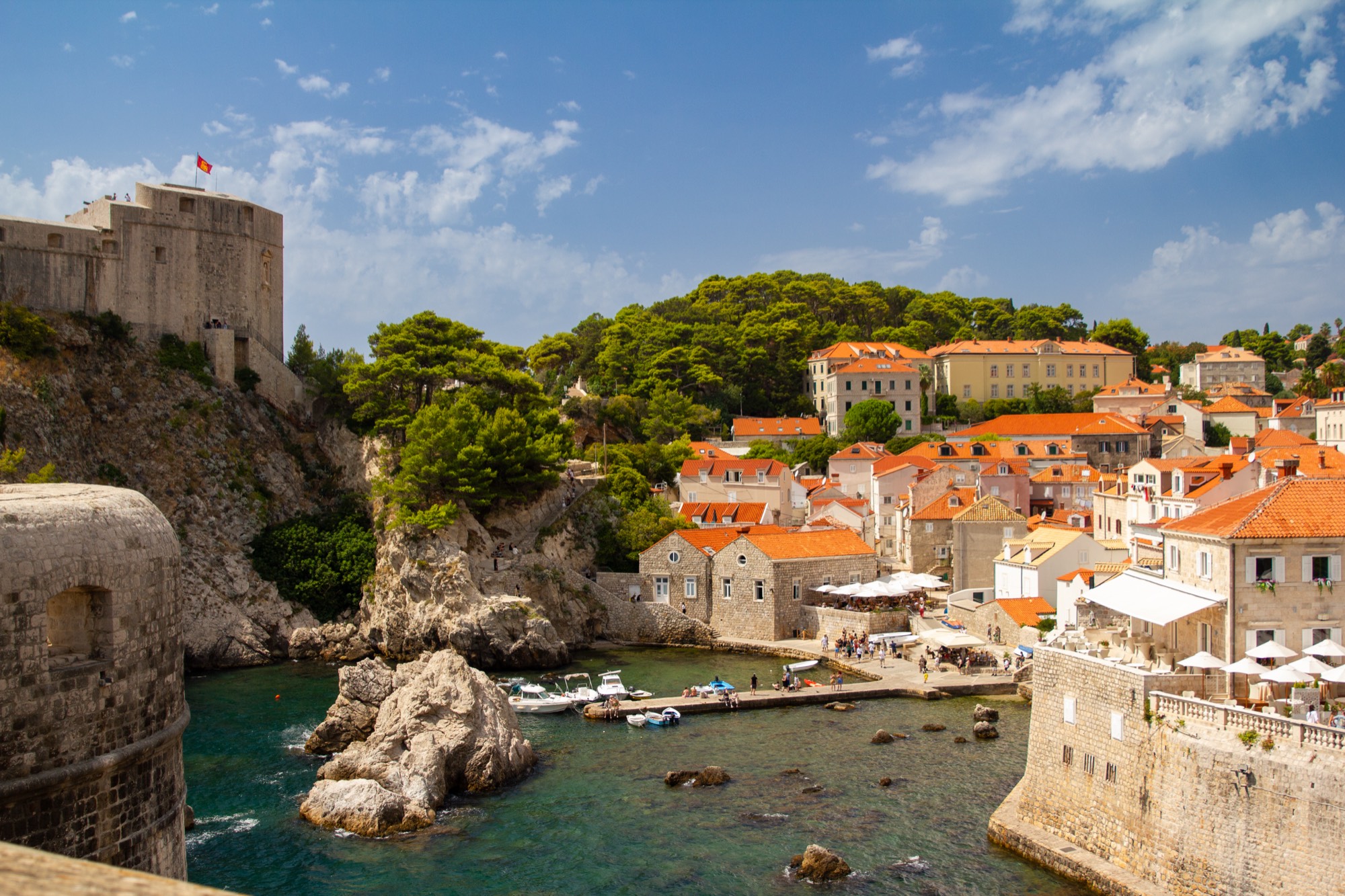 First glimpse — Fort Lovrijenac and the western cove