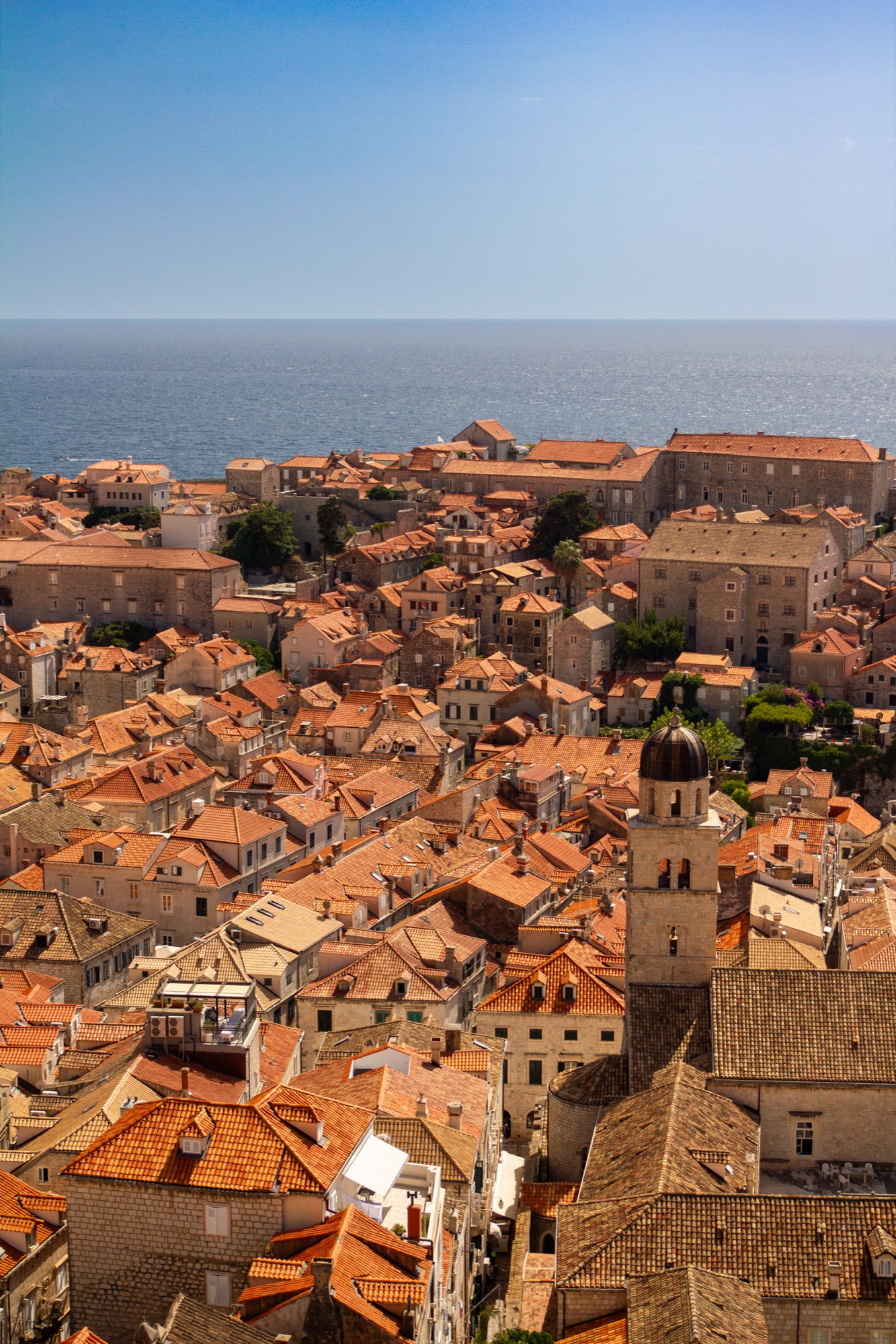 Rooftops and open sea from Minčeta