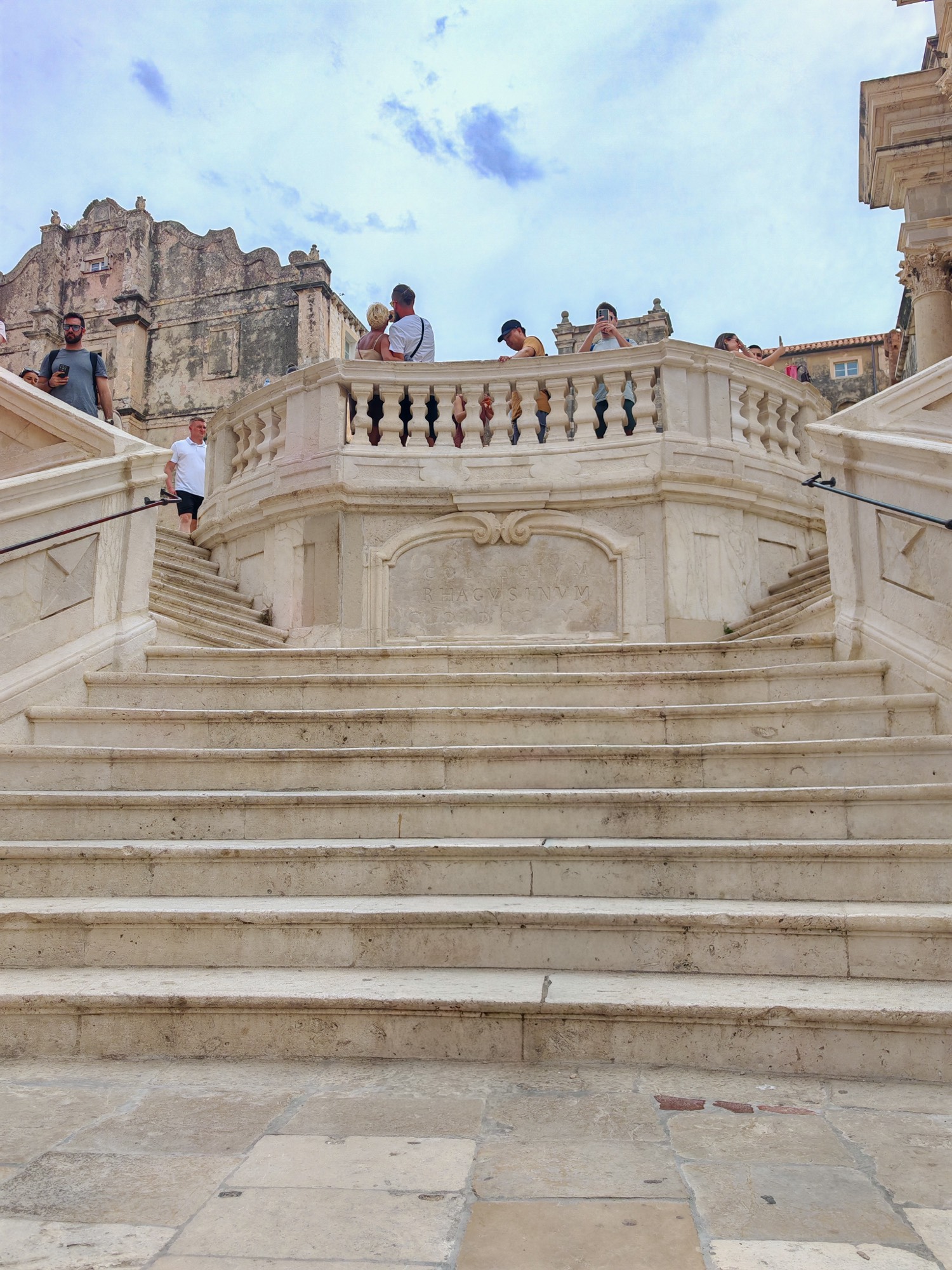 The baroque balustrade of the Jesuit Stairs