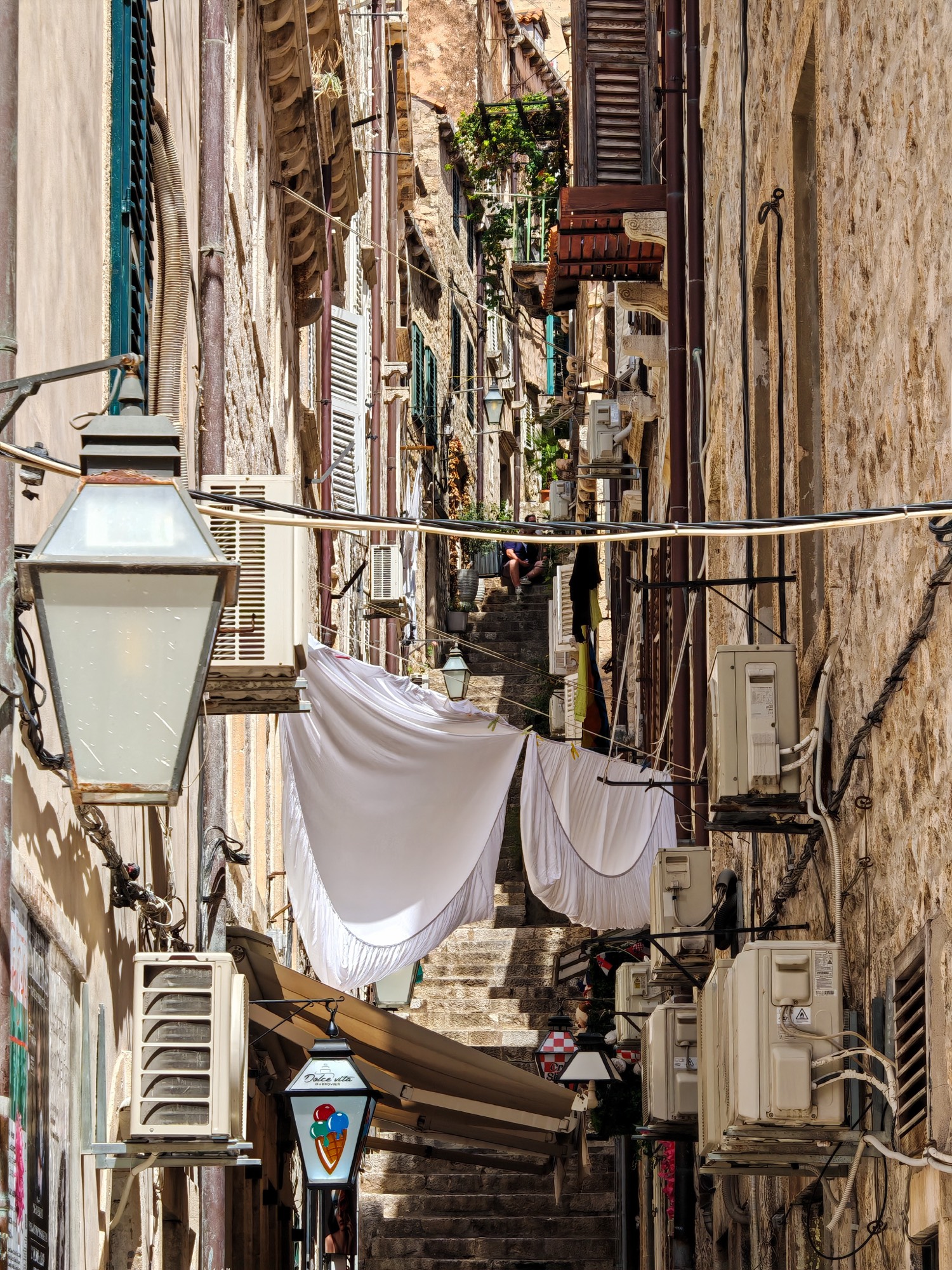 Morning laundry over the lane